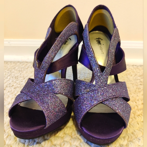 Fioni Night Purple Sparkly Heels - Picture 3 of 10